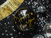 Foil balloon Happy New Year, 45 cm, black