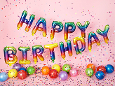 Foil Balloon Happy Birthday, 340x35cm, rainbow
