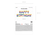 Foil Balloon Happy Birthday, 340x35cm, rainbow