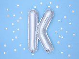 Foil Balloon Letter ''K'', 35cm, silver