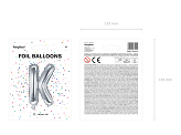 Foil Balloon Letter ''K'', 35cm, silver