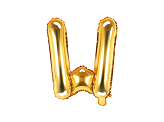 Foil Balloon Letter ''W'', 35cm, gold