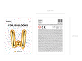 Foil Balloon Letter ''W'', 35cm, gold