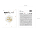 Foil balloon Happy Birthday To You, 35cm, white
