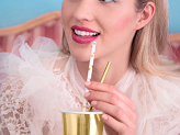 Paper Straws, gold, 19.5cm (1 pkt / 10 pc.)