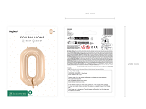 Foil Balloon Number ''0'', 72cm, beige