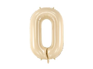 Foil Balloon Number ''0'', 72cm, beige