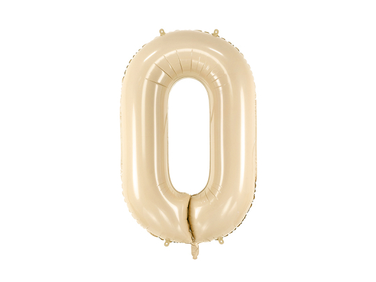Foil Balloon Number ''0'', 72cm, beige