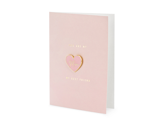 Card with enamel pin Mom, 10.5x14.8cm