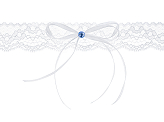 Lace garter with a ribbon, white