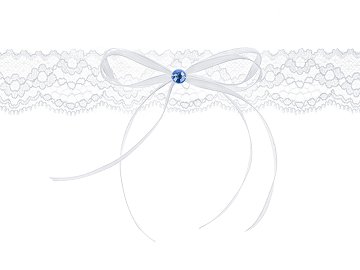 Lace garter with a ribbon, white