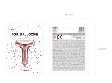 Foil Balloon Letter ''T'', 35cm, rose gold