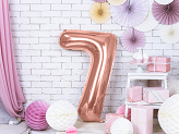 Foil Balloon Number ''7'', 86cm, rose gold