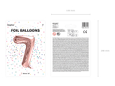 Foil Balloon Number ''7'', 86cm, rose gold