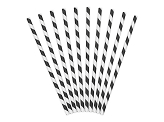 Paper Straws, black, 19.5cm (1 pkt / 10 pc.)