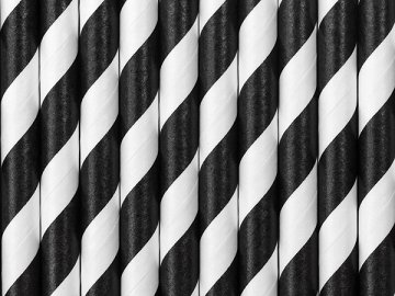 Paper Straws, black, 19.5cm (1 pkt / 10 pc.)