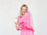 Fringe veil, pink, 69cm