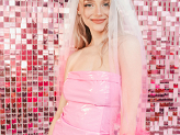 Fringe veil, pink, 69cm