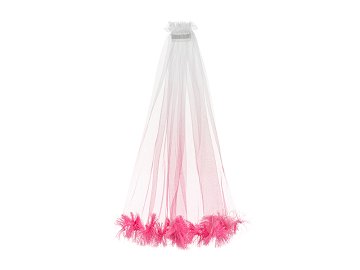 Fringe veil, pink, 69cm