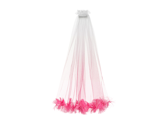 Fringe veil, pink, 69cm