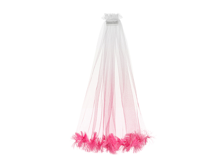 Fringe veil, pink, 69cm