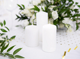 Pillar Candle, matt, white, 12 x 6cm (1 pkt / 6 pc.)