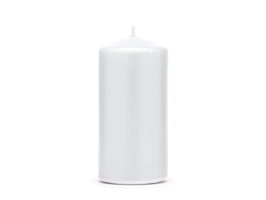 Pillar Candle, matt, white, 12 x 6cm (1 pkt / 6 pc.)