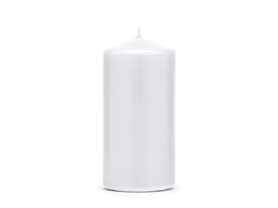 Pillar Candle, matt, white, 12 x 6cm (1 pkt / 6 pc.)