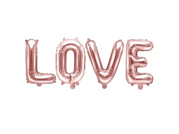 Foil Balloon Love, 140x35cm, rose gold