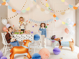 Tissue paper garland, mix, 3m
