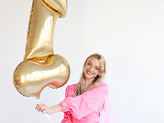 Foil Balloon Penis, 55.5x112 cm, gold