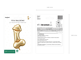Foil Balloon Penis, 55.5x112 cm, gold