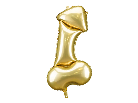 Foil Balloon Penis, 55.5x112 cm, gold