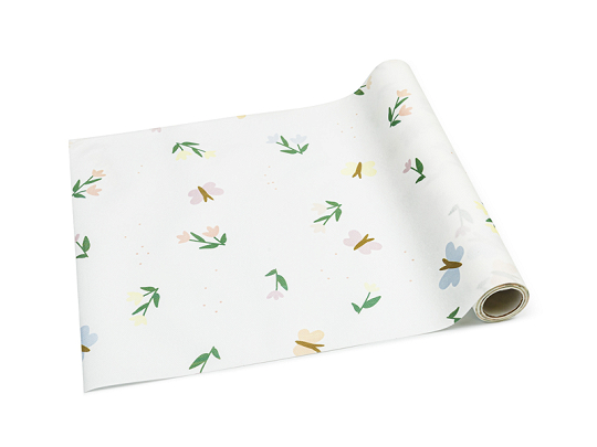 Nonwoven Runner Flowers and Butterflies, mix, 40 x 500 cm