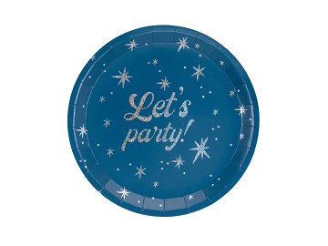 Plates Let's party!, 23 cm, navy blue (1 pkt / 6 pc.)