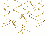 Hanging decorations Swirls, gold (1 pkt / 5 pc.)