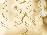 Hanging decorations Swirls, gold (1 pkt / 5 pc.)