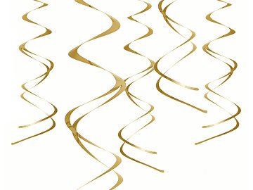 Hanging decorations Swirls, gold (1 pkt / 5 pc.)