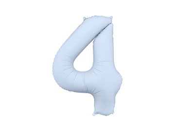 Foil Balloon Number ''4'', 86cm, misty blue
