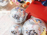 Disco mirror ball, silver, 30 cm