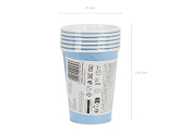 Paper Cups, light blue, 250ml (1 pkt / 6 pc.)