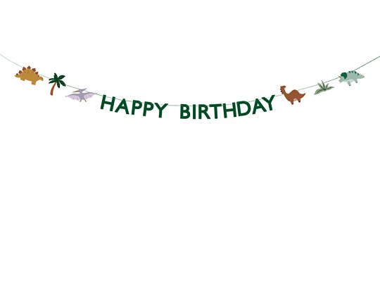 Banner Happy Birthday Dino, 3 m, mix