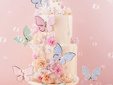 Cake toppers Butterflies, 9 x 6.5 cm, mix (1 pkt / 9 pc.)