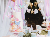 Cake toppers Butterflies, 9 x 6.5 cm, mix (1 pkt / 9 pc.)