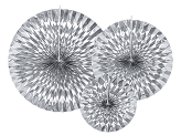 Decorative Rosettes, silver (1 pkt / 3 pc.)