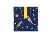 Treat bags Space, 13x14cm (1 pkt / 6 pc.)