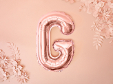 Foil Balloon Letter ''G'', 35cm, rose gold