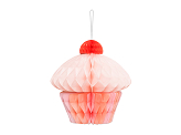 Honeycomb paper decoration Cupcake, 20 cm, mix