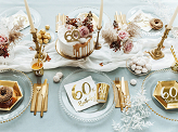 Paper cups 60th Birthday, gold, 220ml (1 pkt / 6 pc.)