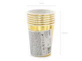 Paper cups 60th Birthday, gold, 220ml (1 pkt / 6 pc.)